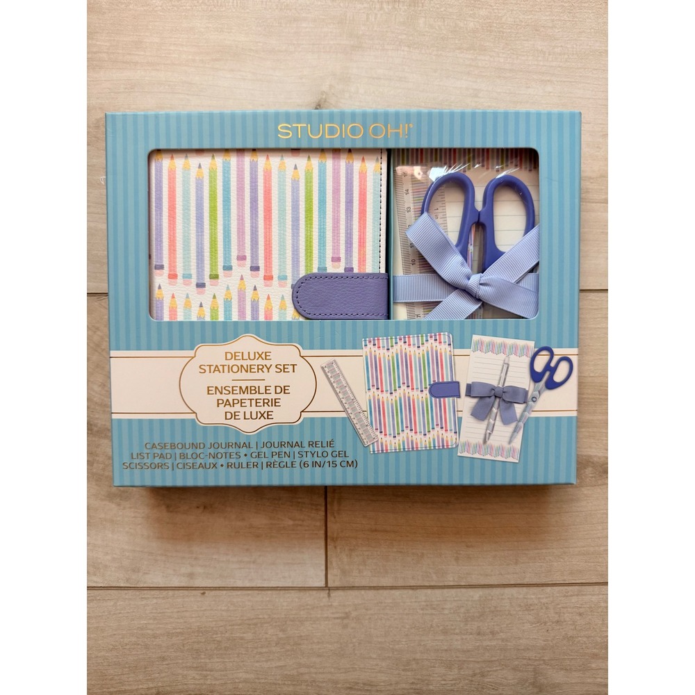 Studio Oh! Deluxe Stationery Set Journal List Pad Pen Scissors Ruler NWT